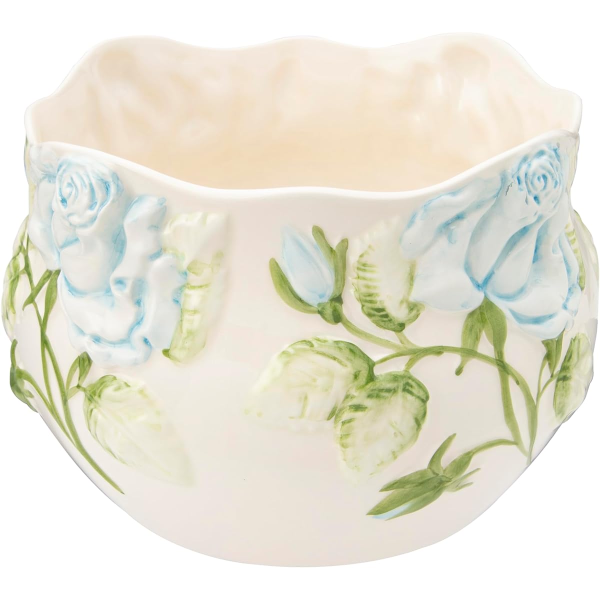 Made in Portugal Ceramic Flower Pot Blue Rose with Bottom Hole 22cm Can be planted directly pan-h234bl