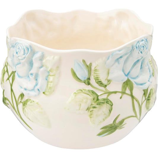 Made in Portugal Ceramic Flower Pot Blue Rose with Bottom Hole 22cm Can be planted directly pan-h234bl