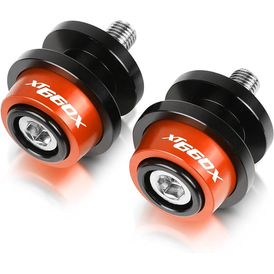 Stand Screw Slider Motorcycle CNC Aluminum Accessories Swing Arm Slider Spool 6MM Stand Screw Suitable for YAMAHA XT660X XT 660 X 2004-2020 2019 2018 (Color: Orange)
