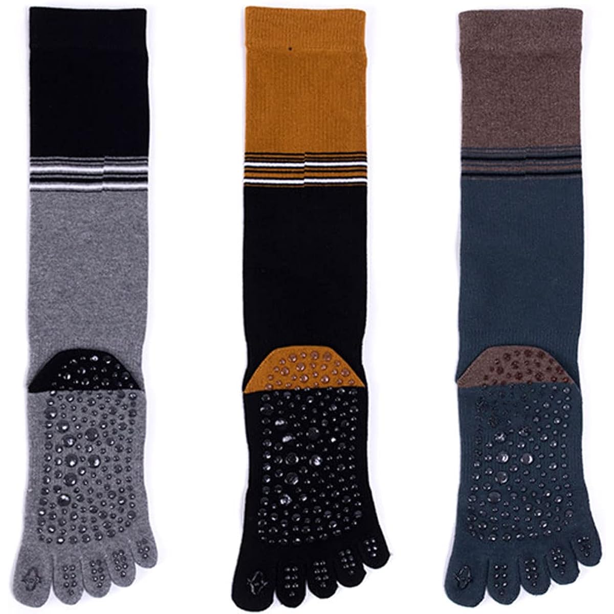 [Ech.Apr] Yoga Socks, 5 Toe High Socks, 3 Pair Set, Assorted Women's, Non-Slip, Non-Slip Socks, Long, Running, Women's, Breathable, Sports, Polati, Volleyball, Dance