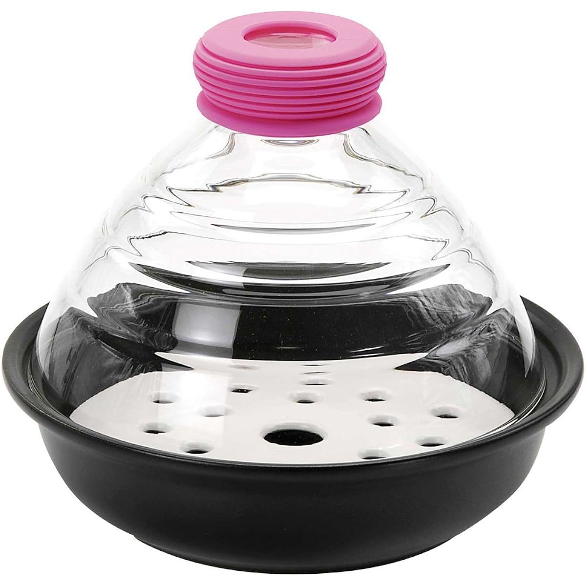 Mino ware glass steam pot globe (pink) with recipe 292522