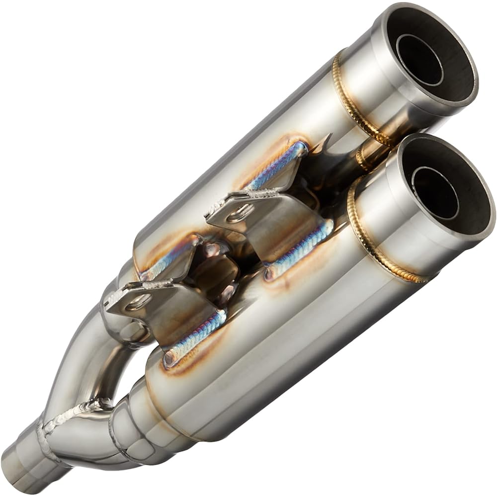 WirusWin Atomic Twin Muffler Bazooka Type DIO AF62 AF68 2 Pieces Stainless Steel Baffle Included