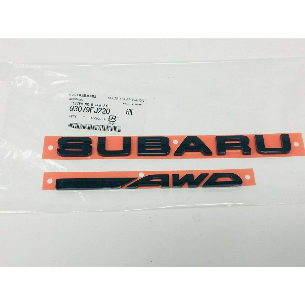 [US Subaru directly Original] subaru Xv/Impreza For "SUBARU Symmetrical AWD Rear Emblem Black