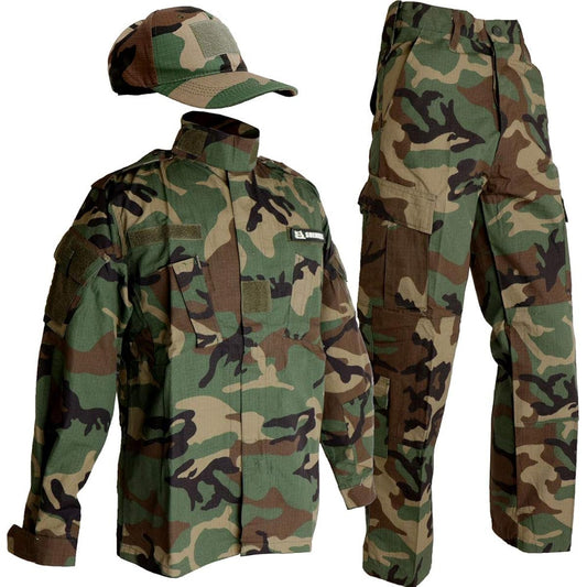 Camouflage top and bottom/baseball cap set Woodland US size L bdu-wl06-L [parallel import goods]