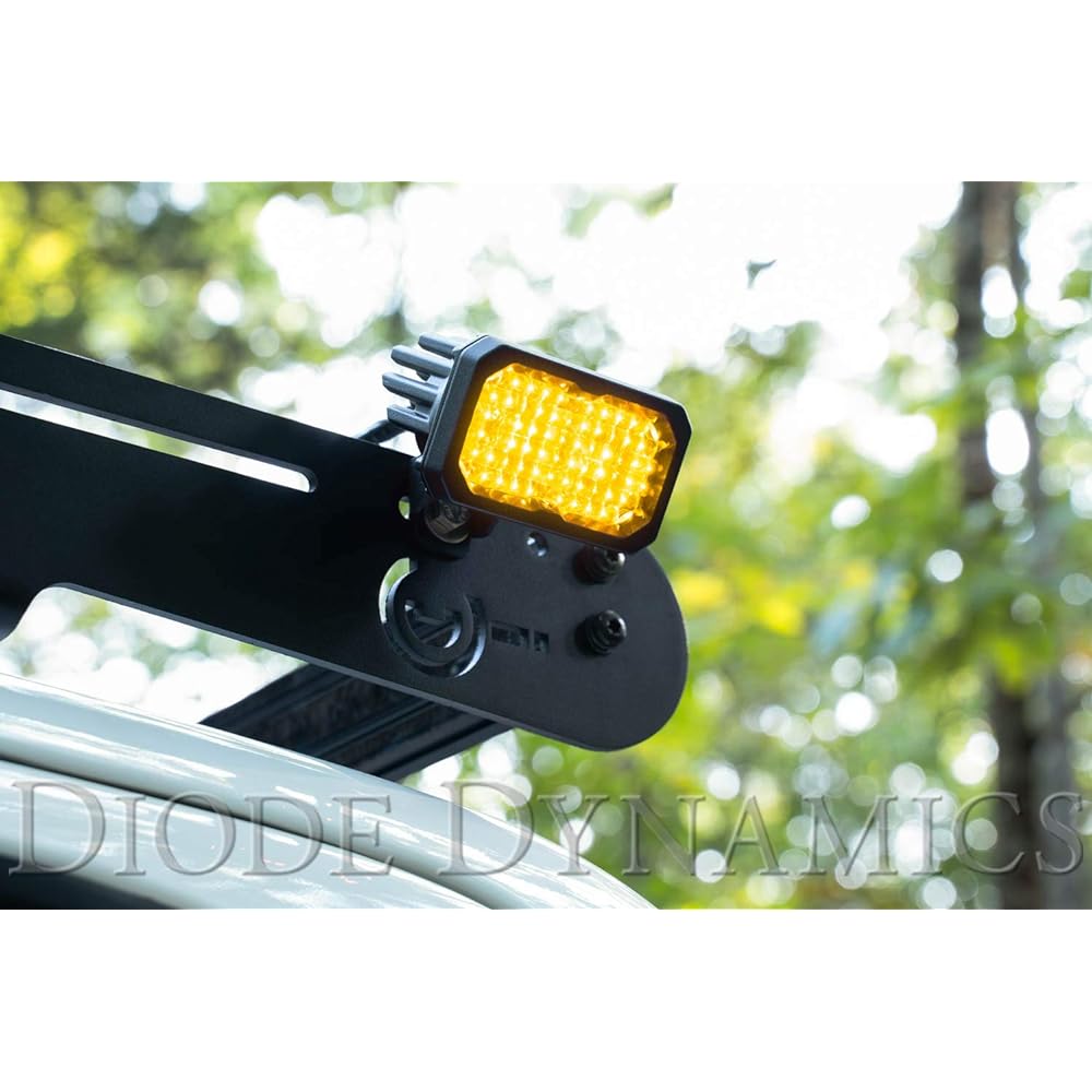 Diode Dynamics Stage Series 2 inch SAE Yellow Sports Standard LED Pod (Pair) Flood Amber Backlight