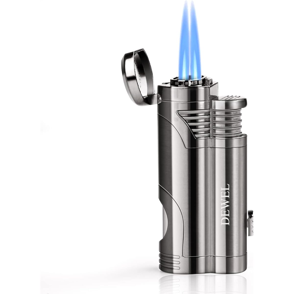 DEWEL Turbo Lighter, Jet Lighter, Cigar Lighter, Gas Injection Type, One-Touch Windproof Burner, Turbo Flame, Torch Lighter, Gas Lighter (No Oil), Father's Day Gift for Men, Stylish…