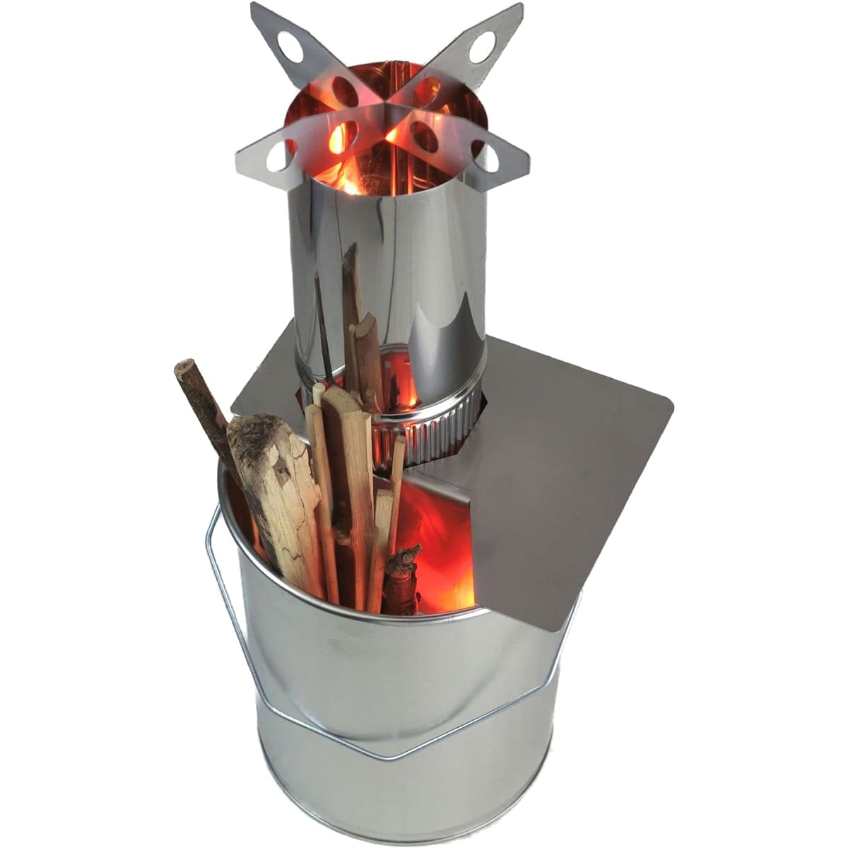 SDGs Mini Bonfire Can Cooking Bonfire Stand φ19cm x Height 22cm | Field Natural Fuel Rocket Stove (4L Mini Can Set)