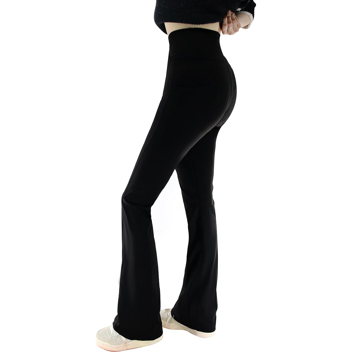[KISBINI] Pantalons, Yoga Pants, Flare Pants, Women's, Dance Pants, Ballet, Long Pants, Long Pants, Leggings, Yoga Wear, Exercise, Beautiful Legs, Slimming, Comes with Pockets, Breathable, Stretchy