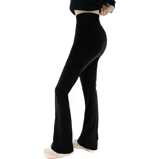 [KISBINI] Pantalons, Yoga Pants, Flare Pants, Women's, Dance Pants, Ballet, Long Pants, Long Pants, Leggings, Yoga Wear, Exercise, Beautiful Legs, Slimming, Comes with Pockets, Breathable, Stretchy
