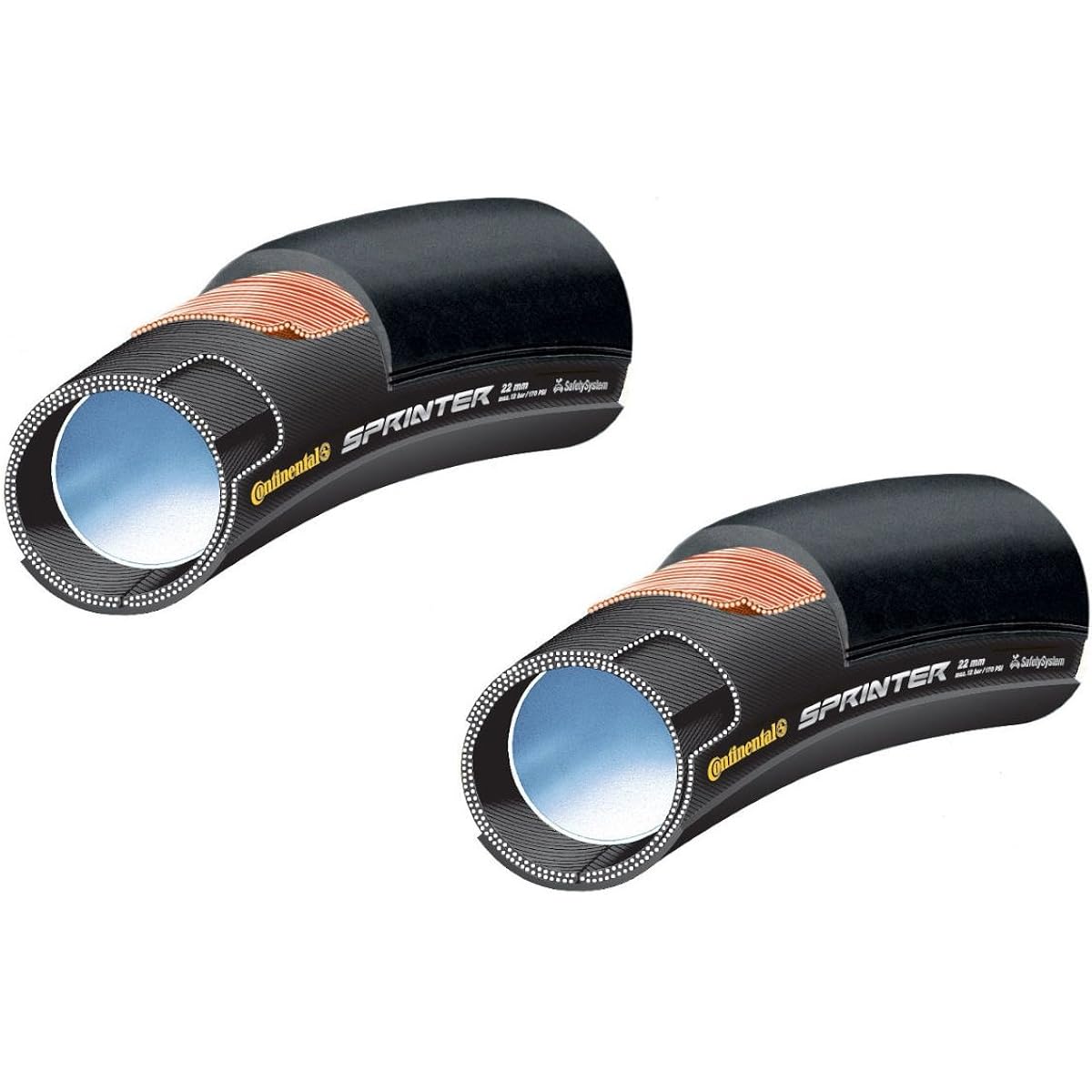 Set of 2 Continental SPRINTER Tubular Tires (28" x 22mm) [Parallel Import]