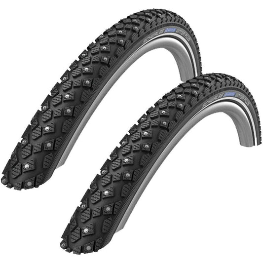 SCHWALBE MARATHON WINTER PLUS 26x1.75 inch (ETRTO 47-559) Marathon Winter Plus Spike Snow Tire Set of 2 [Parallel Import]