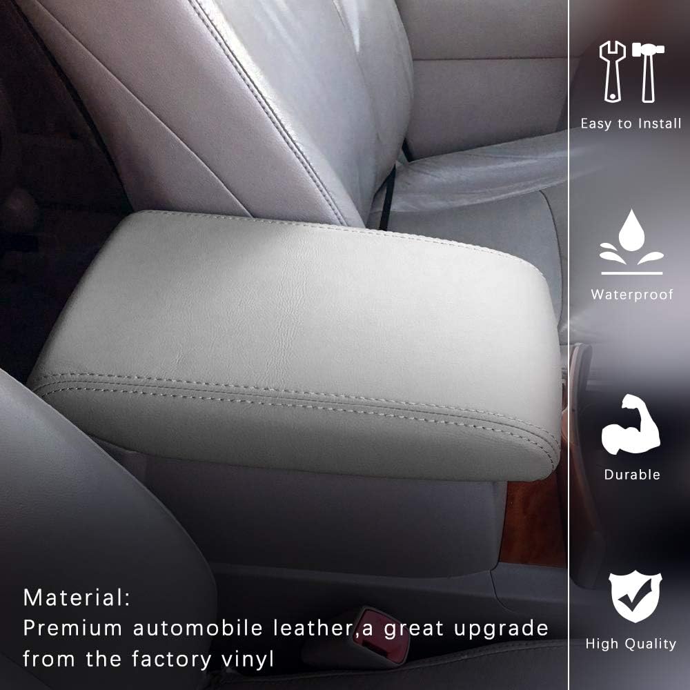 ABIGAIL Center Console Arm Rest Cover 2009 2010 2010 2012 2014 2015 Honda Pilot Auto Leather Suturing Console Cover replacement (gray)