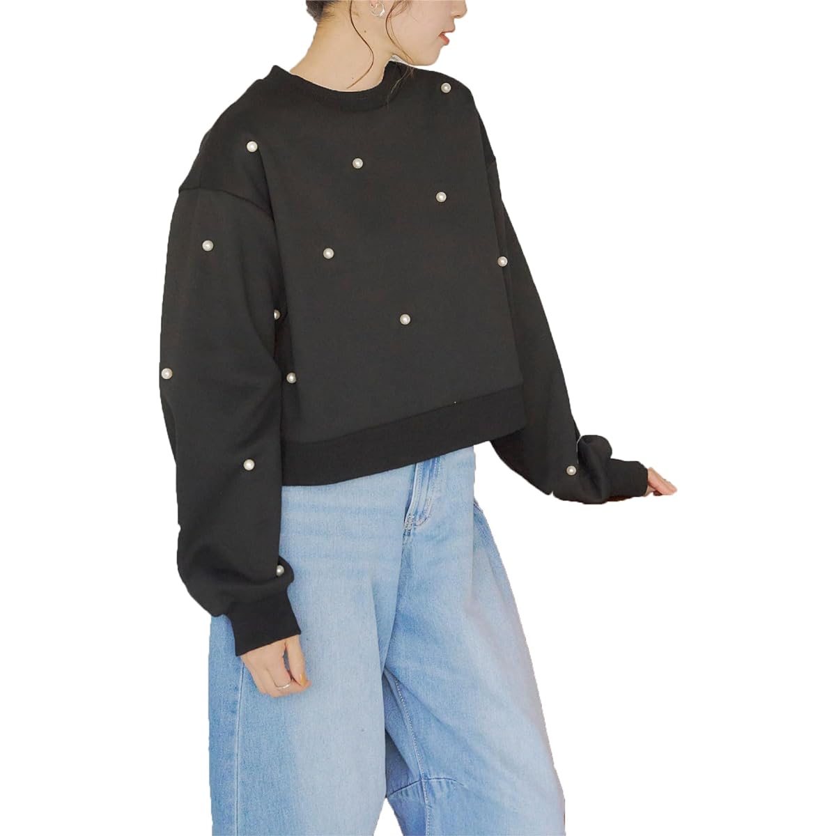 [Titty Bait] Women's Pullover with Fleece Pearls ACJR2562