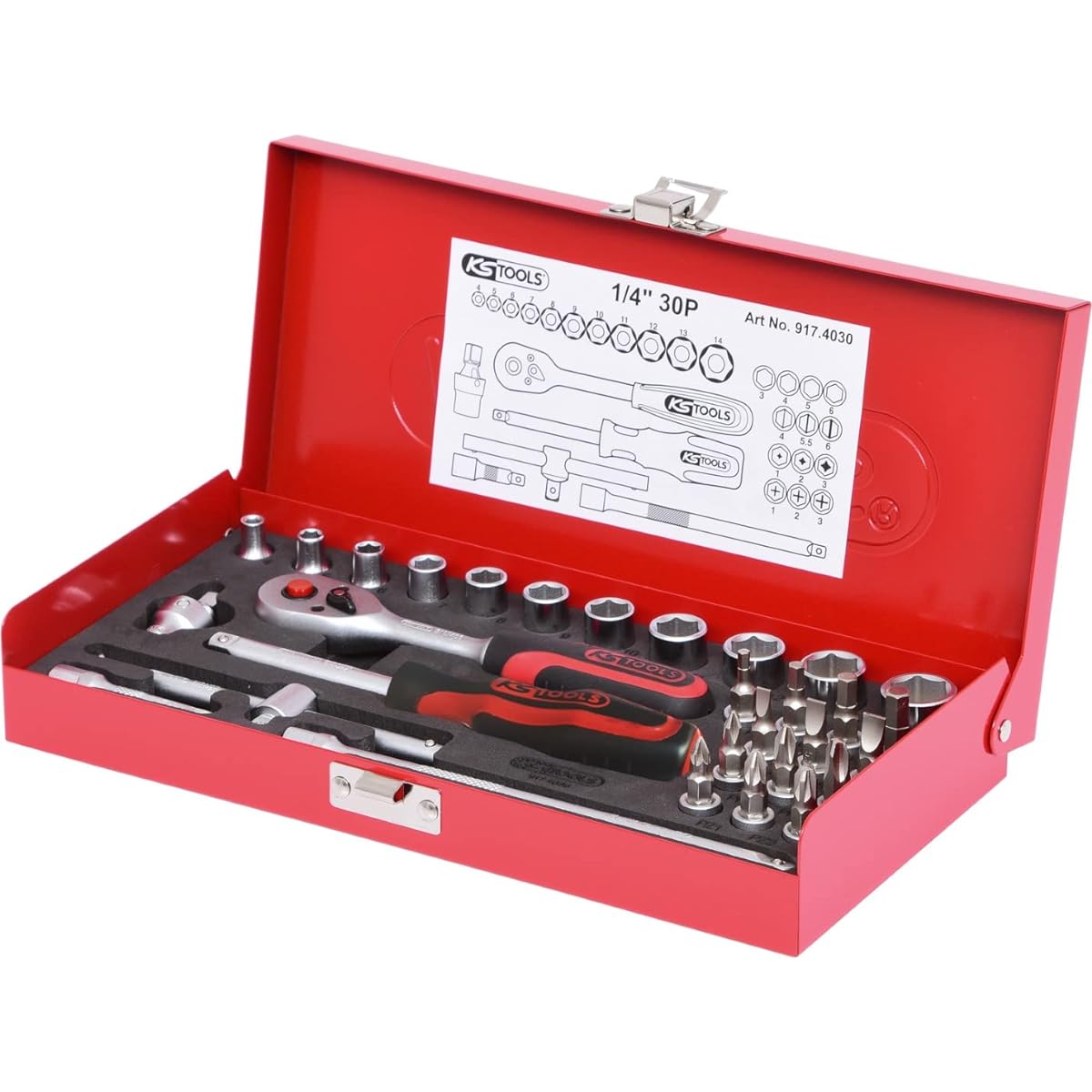 KS TOOLS 1/4" Socket set 30 pcs 917.4030