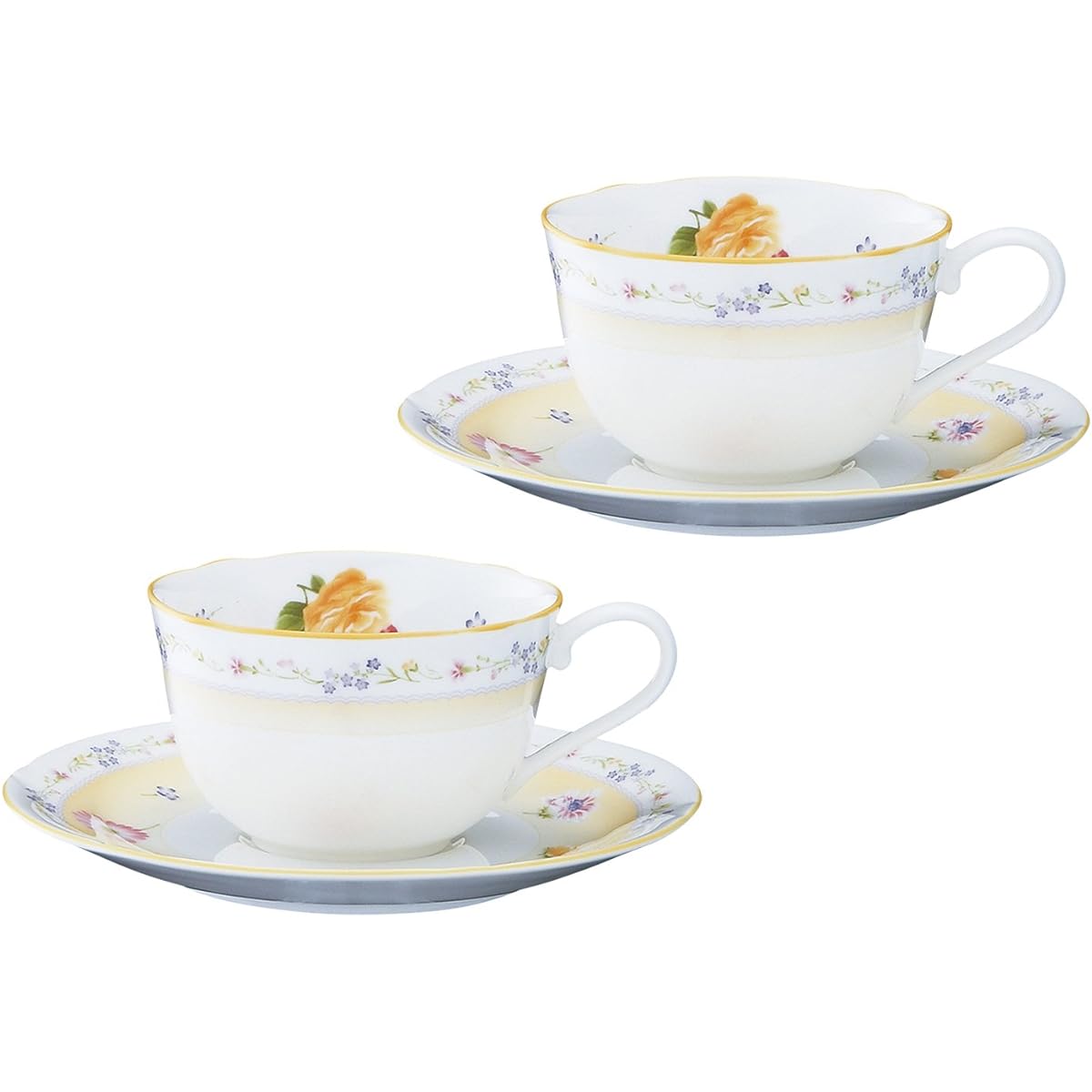 Noritake Cup & Saucer (Pair Set) (Coffee Tea) 220cc Jeune Frere Microwave Safe 2 Bone China P59387A/4620