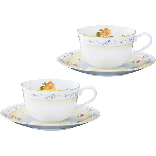 Noritake Cup & Saucer (Pair Set) (Coffee Tea) 220cc Jeune Frere Microwave Safe 2 Bone China P59387A/4620