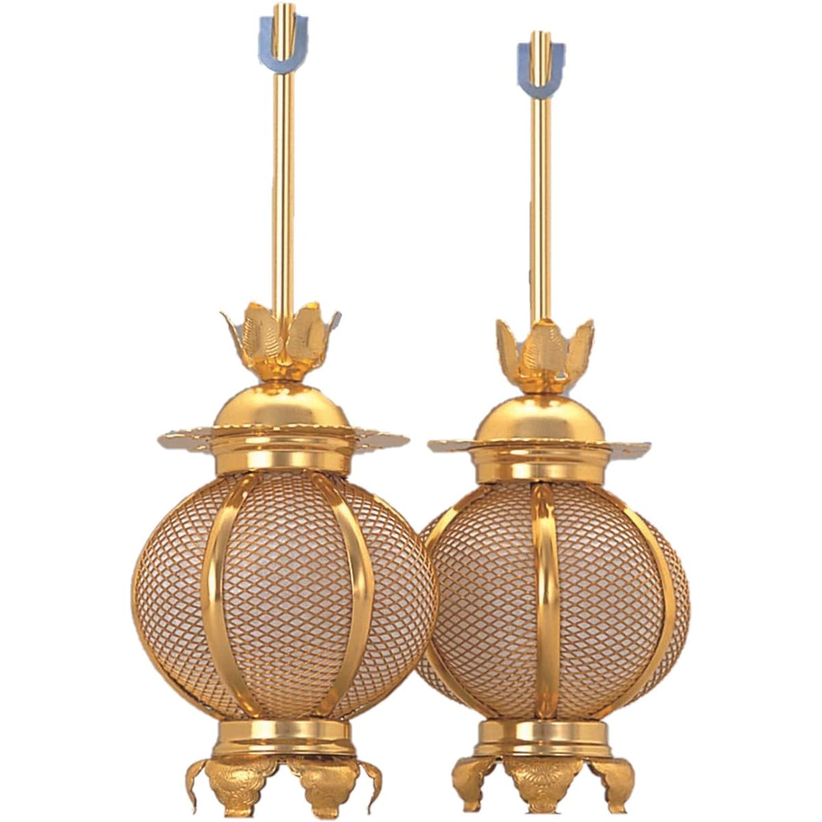 Hanging lanterns, aluminum round, small, diameter 7.5cm, 1 pair, electrical cord and heaton included Kyoto Buddhist altar Isemura