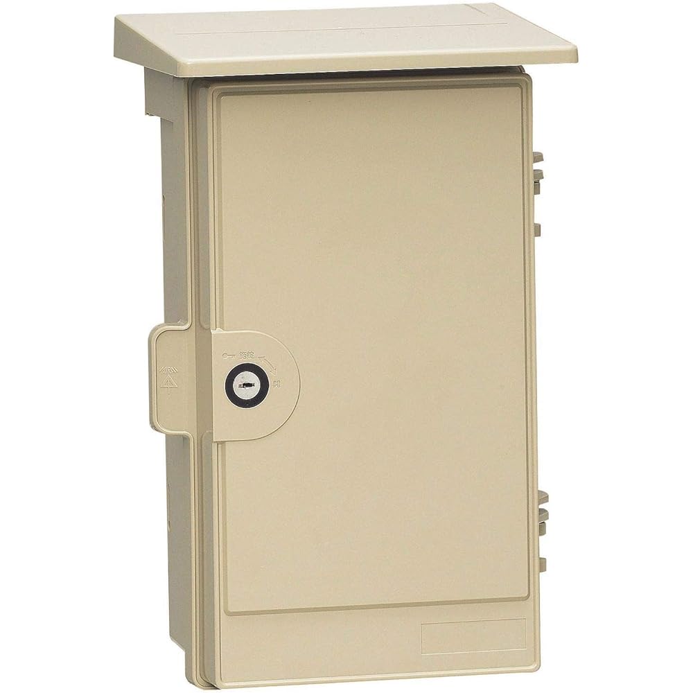 Mirai Kogyo Plastic Rainproof Wall Box with Lock and Roof, Vertical Type, Milky White, 1 Piece Price WB-3AKM