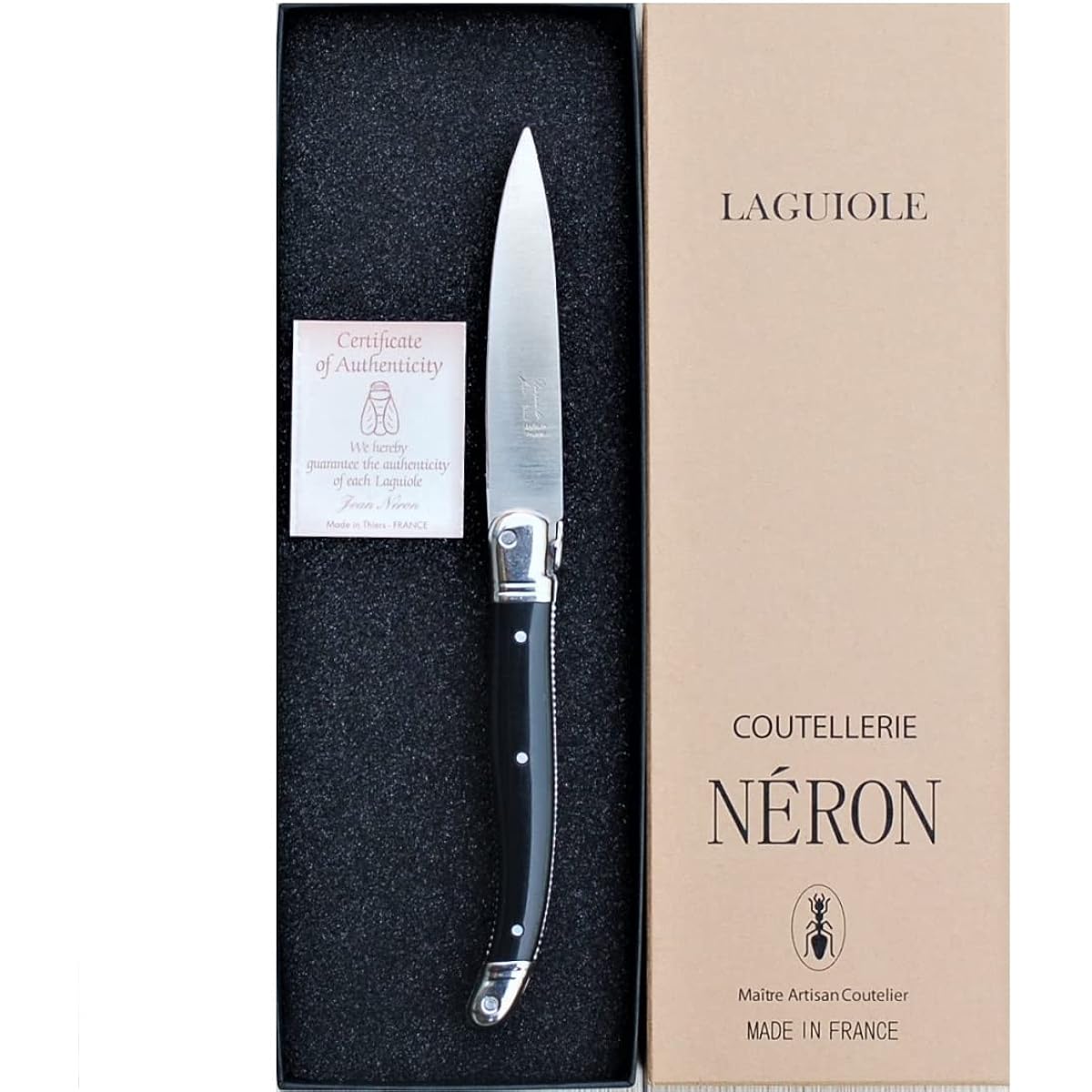 Raieur ABS Handle 8.5cm Paring Knife NOIR Gift Box Made in France NERON