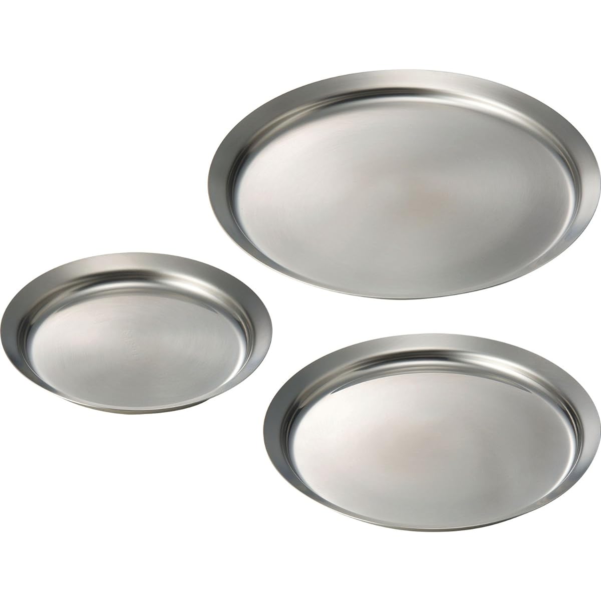 La Base Tsubame Sanjo Stainless Steel Plate Small, Medium, Large 3 Piece Set Made in Japan la base Yoko Arimoto DLM-9692