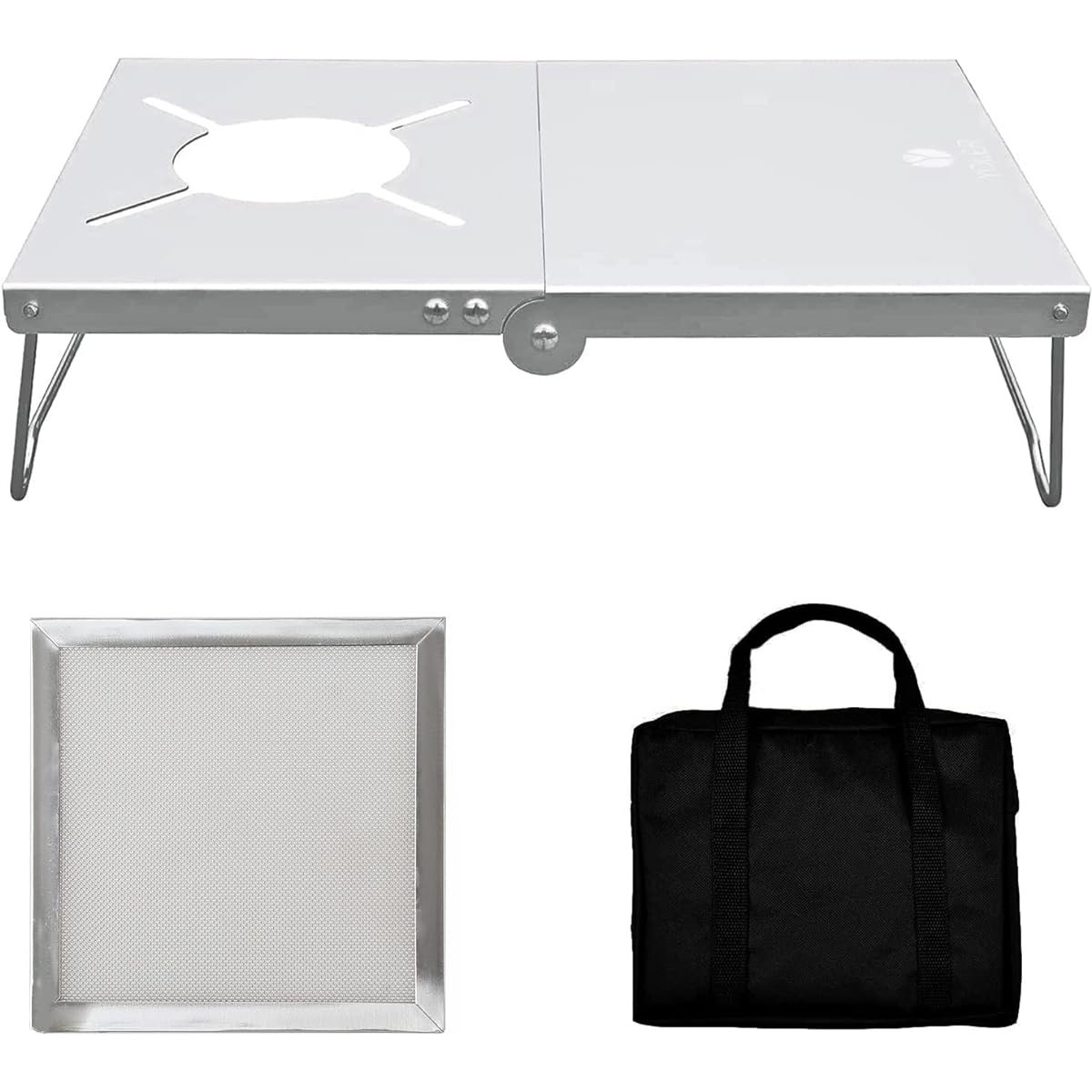 YOLER Heat Shield Table Heat Shield Plate for Single Burner with Burner Pad Low Table SOTO ST310 ST-330 ST340 Lightweight Foldable Compact Aluminum for Gas Stove