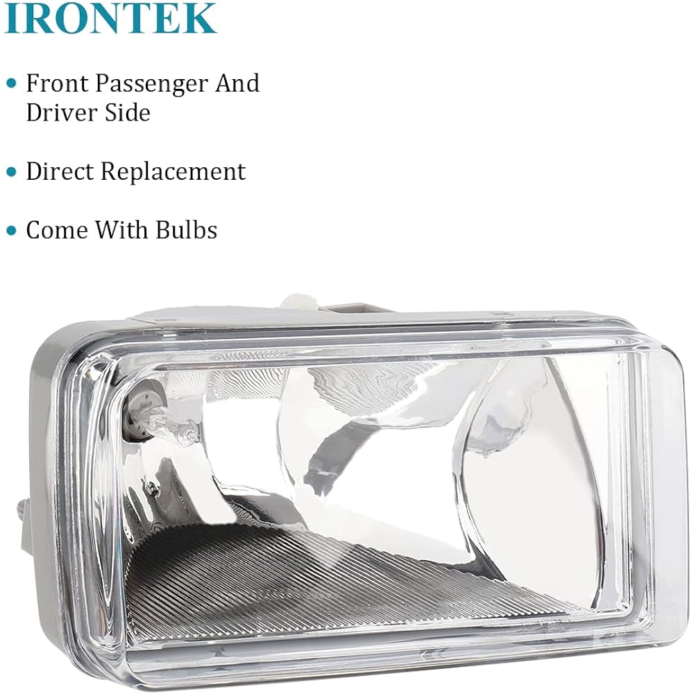 IRONTEK Clear Lens Fog Light Assembly 2007- 2014 Chevrolet Syl Ballad 2007-2008 Cadillac Es Calade 2007-2014 type GMC Sierra 1 set Driving Fog Lump Pit