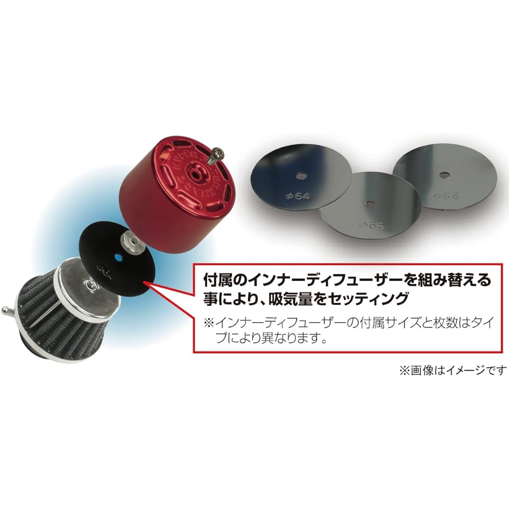 KITACO Hyper Filter (φ35/Straight) General Purpose Black Anodized 515-7000110