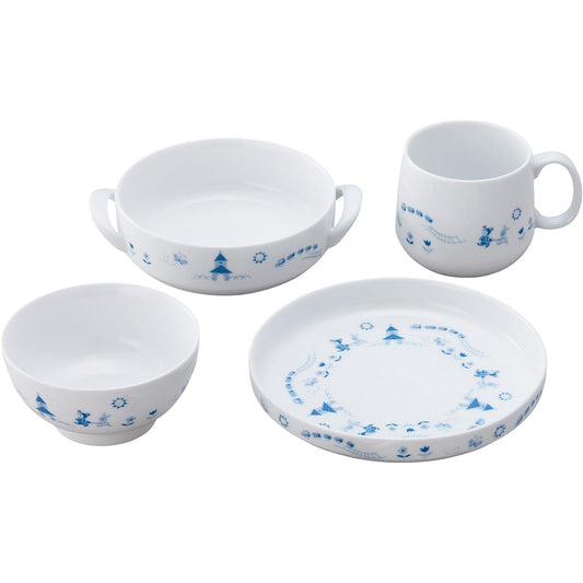 Noritake Plate & Handheld Bowl & Rice Bowl & Mug Set Plate: 16cm 300cc Bowl: 16cm 370cc Rice Bowl: 230cc Mug: 245cc Light Step Microwave Safe Dishwasher Safe 4 Pieces Blue Fine Porcelain (Reinforced Porcelain) Y4817/5002R