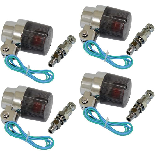 General purpose round European blinker smoked with mounting stay (short) SET of 4