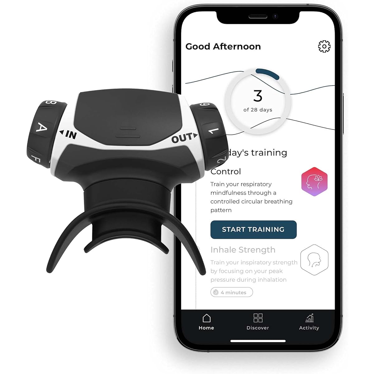 Aerofit Active Respiratory Muscle Training Device with dedicated smartphone app
