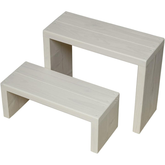 Welcome Wood Flower Stand Wood Stage 45 Type 2 Tier Type Color is GC Garden Cream WSF452-GC