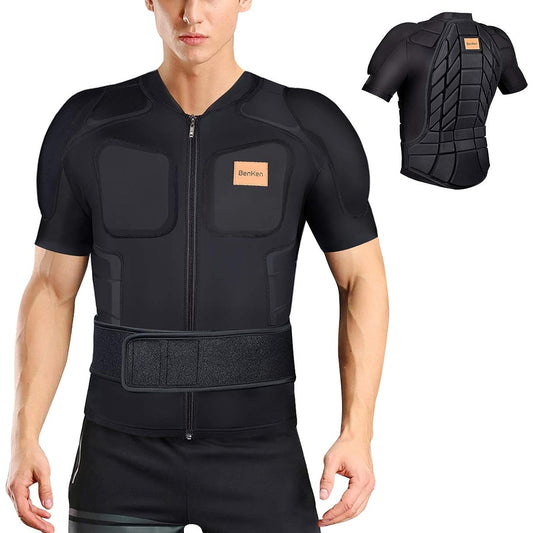 BenKen Body Protector Snowboard Protector Upper Body Protector Multi-Layered Pad High Protection All-over EVA Pad Shockproof Upper Body Protection Back Protector Snowboard Ice Hockey Bike Ski