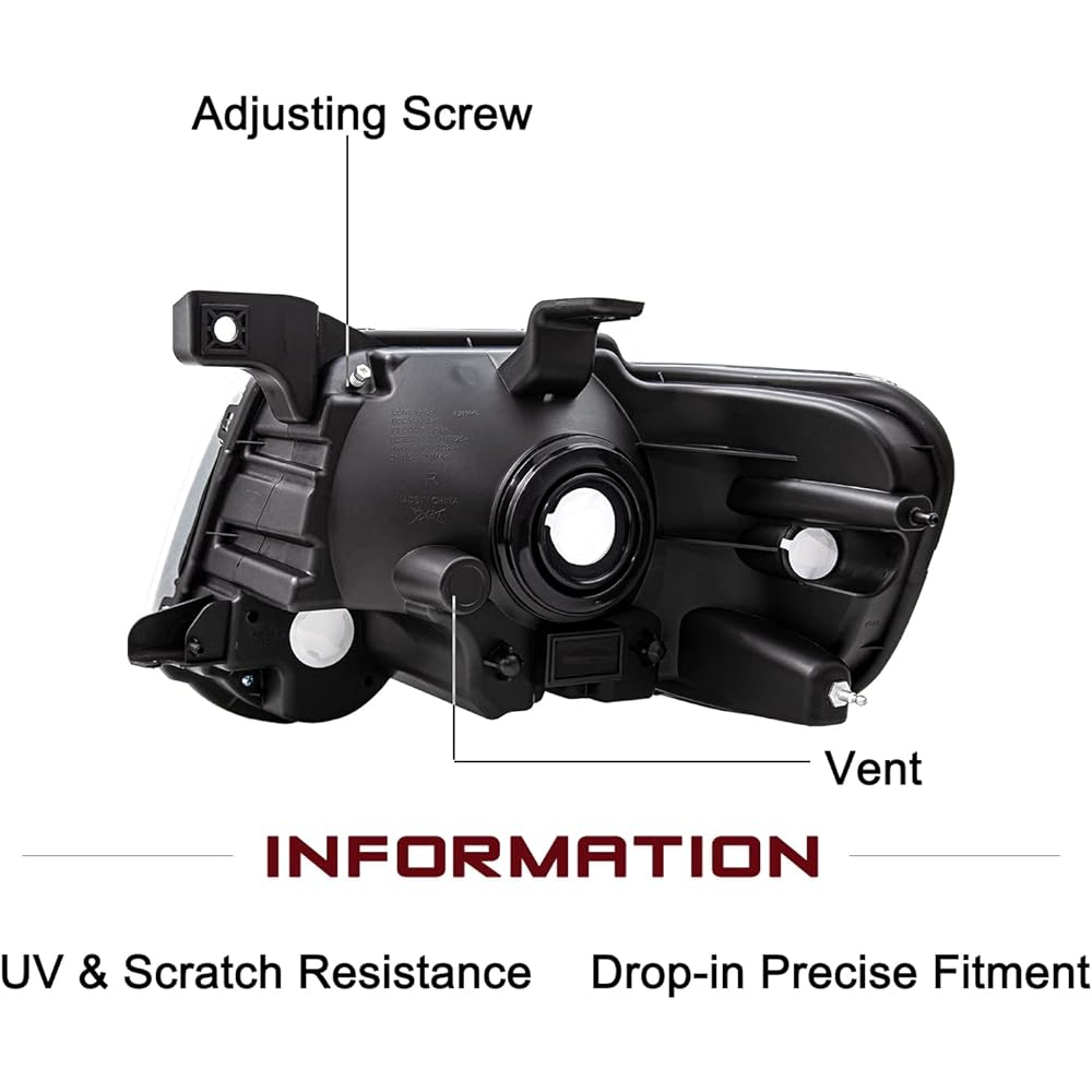 JSBOYAT Headlight Assembly Replacement with Bulb for 2006-2010 Ford Explorer Headlamp Driver & Passenger Side (Clear Reflector with Smoke Lens)
