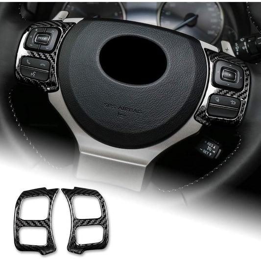 AirSpeed Curse Tairing Wheel Button Frame Sticker Carbon Fiber Interior Trim Lexus NX IS RC Accessories (Black)