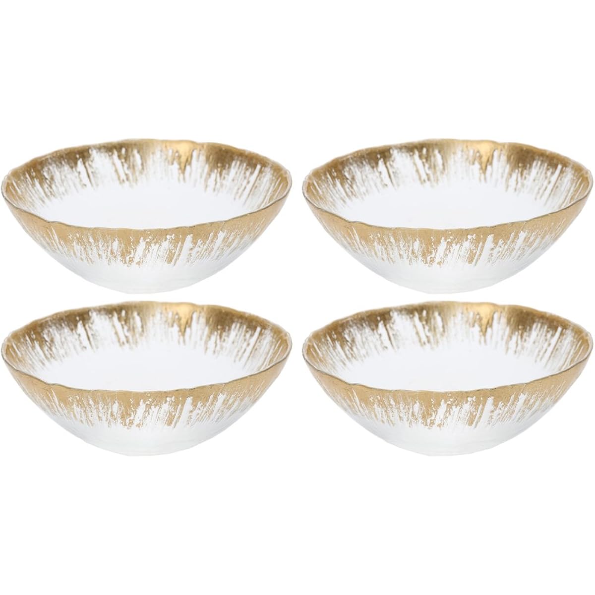 Vetro Felice Bowl Plate Medium Bowl Western Tableware Gold 17cm Set of 4 Glass of Happiness Flash 649117