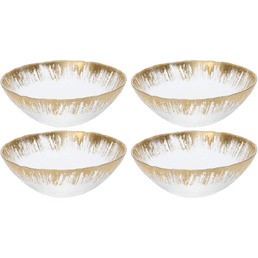 Vetro Felice Bowl Plate Medium Bowl Western Tableware Gold 17cm Set of 4 Glass of Happiness Flash 649117