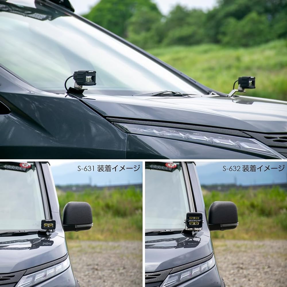 IPF fog lamp stay Delica D5 exclusive design Bonnet No processing Bolt-on design S-631/S-632 mountable Made in Japan EXD-04