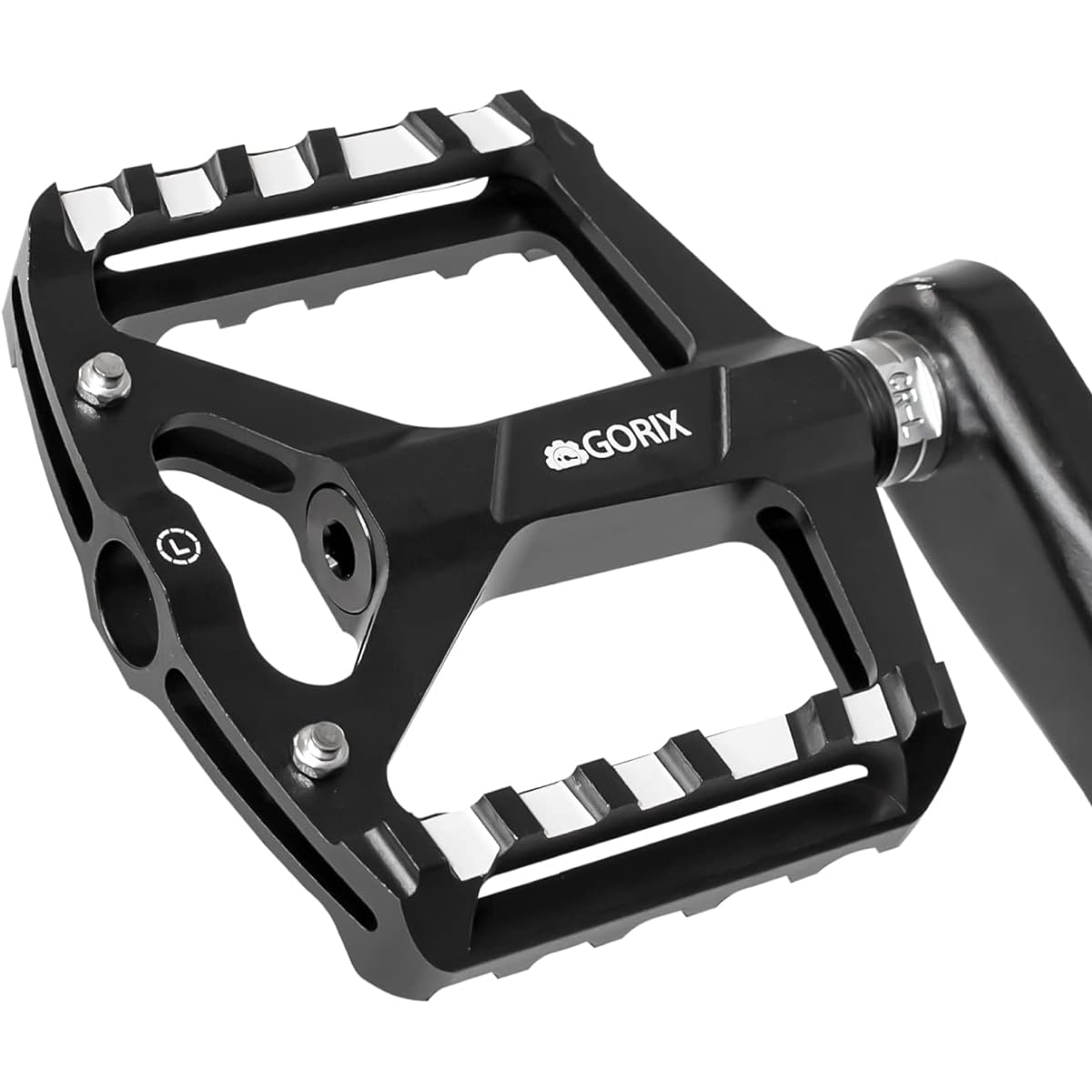 GORIX Bicycle Pedal, Flat Pedal, 3 Bearings, Smooth Rotation, Lightweight, Aluminum, Wide, Thin, Stylish Design, Non-Slip Pin (GX-FY327), Matte Black, Durable, Road Bike, Cross Bike, Mountain Bike and Other Bicycles, Cycle Pedals
