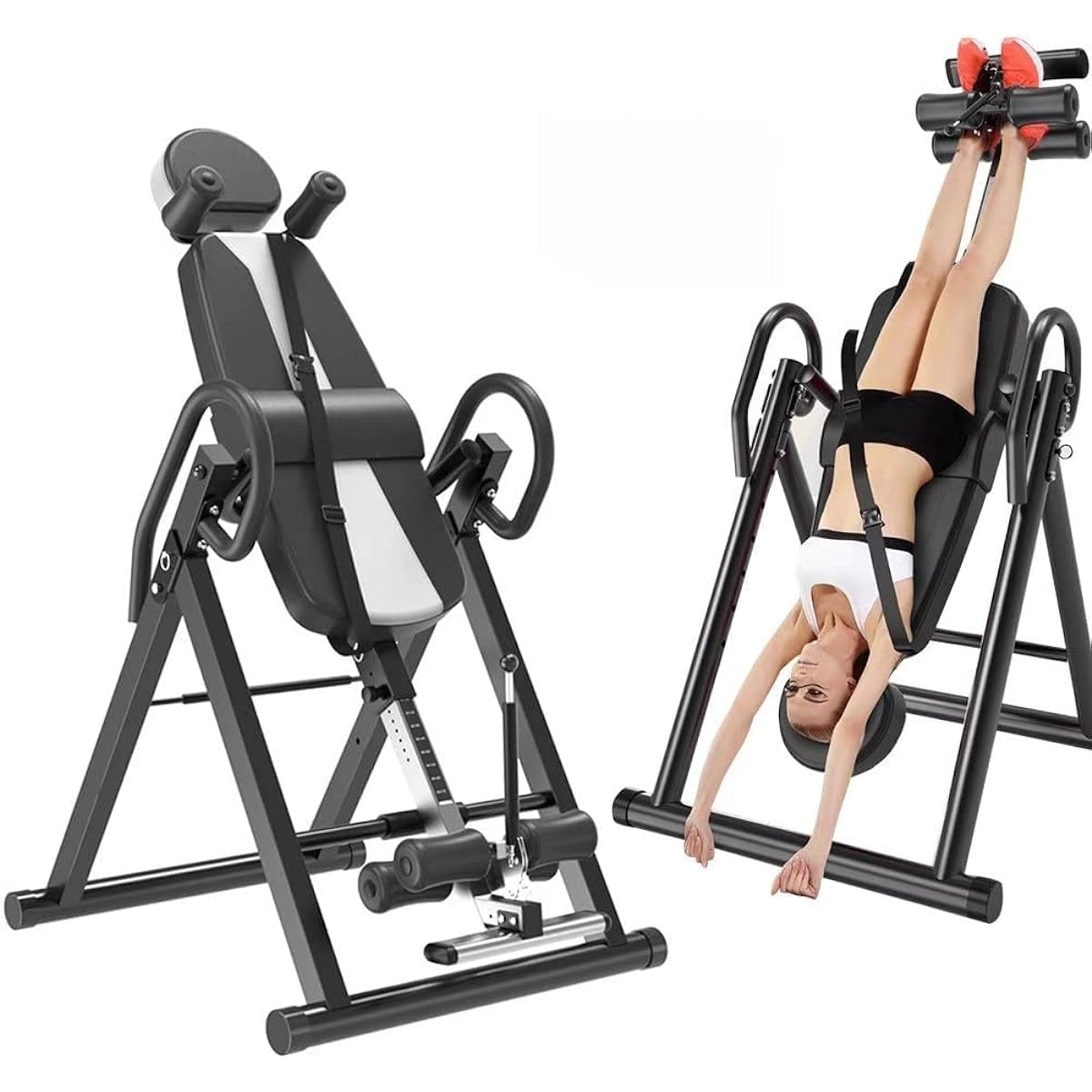 Inverted Hanging Health Device, Fitness Machine, Handstand, Hanging Device, Exercise Machine, Home Pull-up Equipment, Hanging Equipment, Height Adjustable, Shoulder Frame with Belt, Load Capacity 150KG, Muscle Training, Lower Back Pain Relief