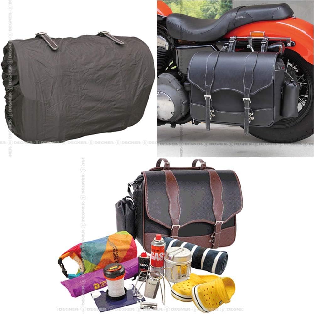 DEGNER Nylon Saddle Bag PVC (Synthetic Leather)/Nylon Black-Red Length 33 x Width 42 x Height 16 cm NB-100