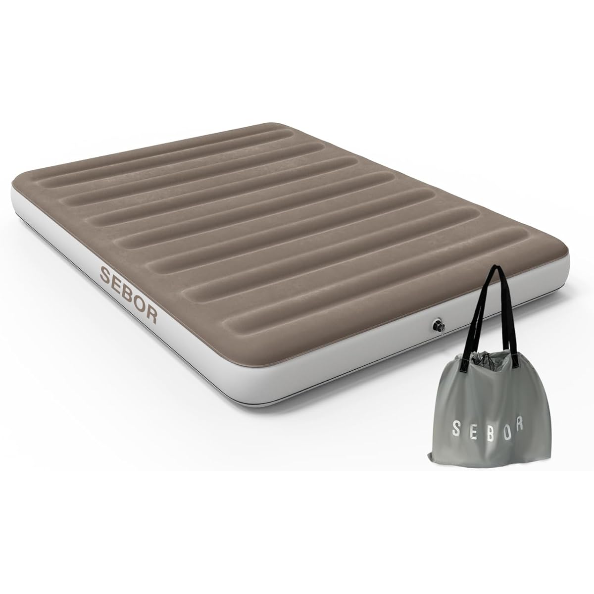 Sebor Premium Air Bed Double Camping Air Mat Compact Storage Inflator Air Mat for Camping Comfortable Sleep Home Guest Disaster Prevention Travel 203 x 152 x 23cm Load Capacity 300kg