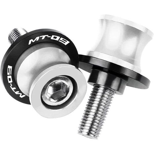 Swing Arm Slider Stand For YA-MA-HA MT09 MT 09 MT-09 SP 2017-2021 2020 Motorcycle CNC Aluminum Swing Arm Slider Spool Accessories 6MM Stand Screw (Color: Silver)