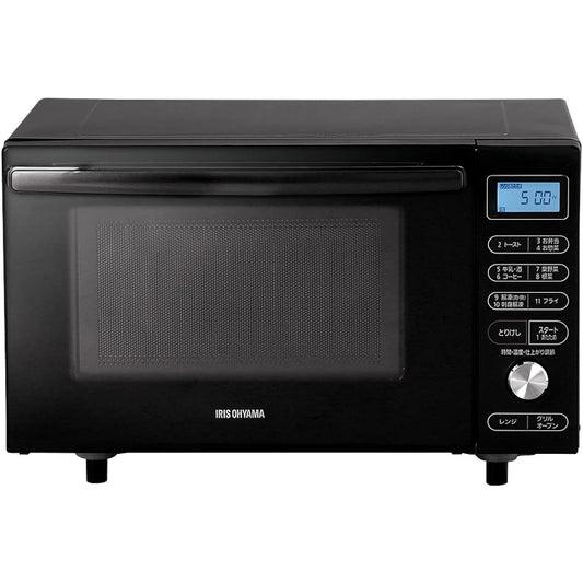 Iris Ohyama Microwave Oven 18L Flat Table Hertz Free Automatic Menu Toast Grill Black MO-F1805-B