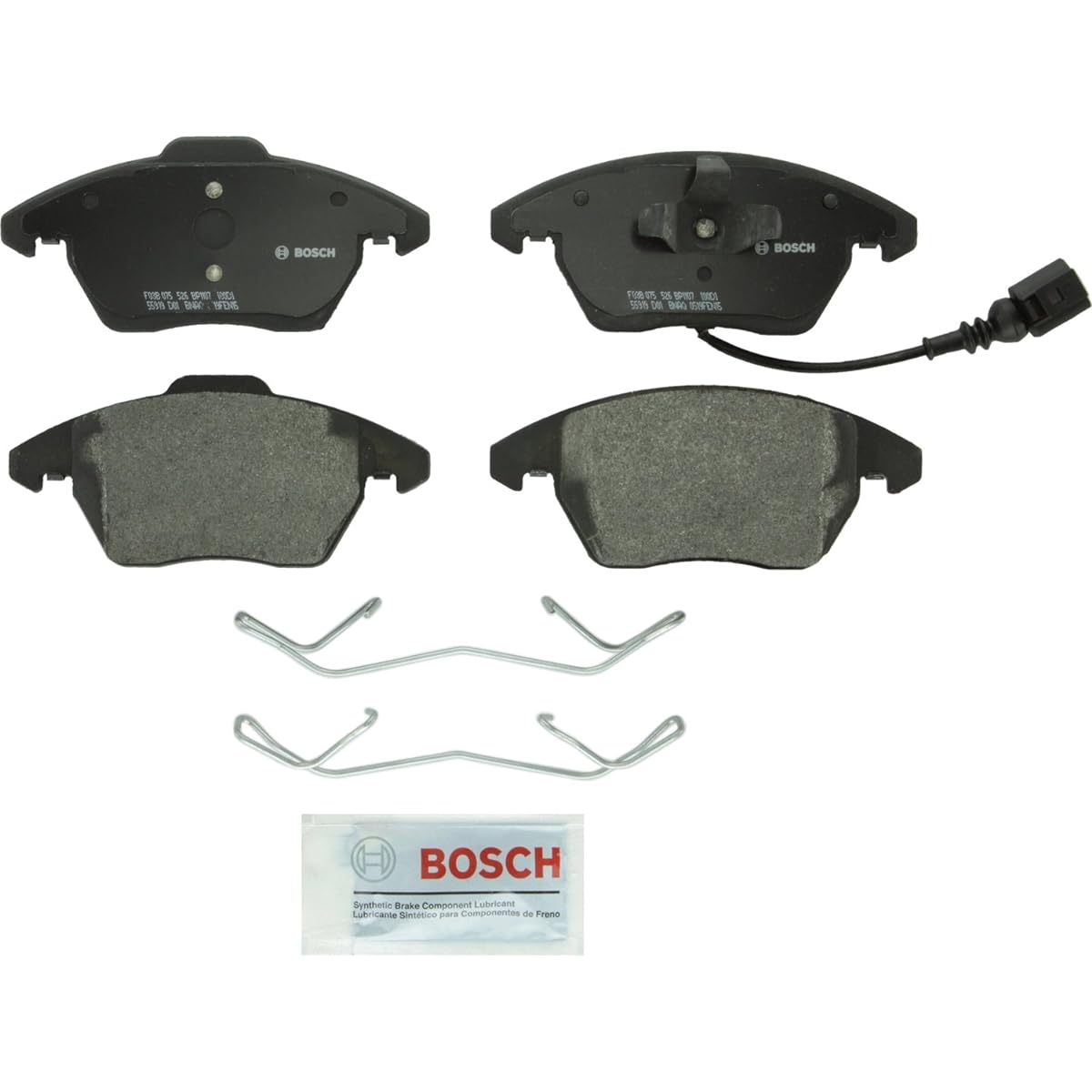 Bosch BP1107 QuietCast プレミアムセミメタリック ディスクブレーキパッドセット アウディ A3 A3 クアトロ クワトロ TT; フォルクスワーゲン ビートル ボラ Eos ゴルフ スポーツワゴン GTI ジェッタ パサート CC ウサギ フロント