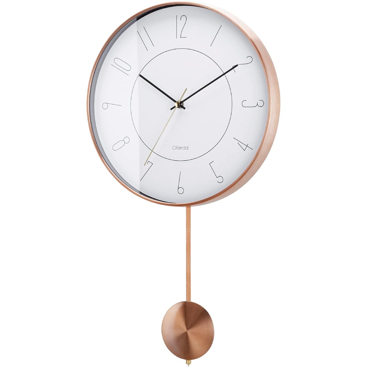 Interform Wall Clock Pendulum Clock CL-4200 Melina Copper Pink White Black W29 x H51 x D5.5cm