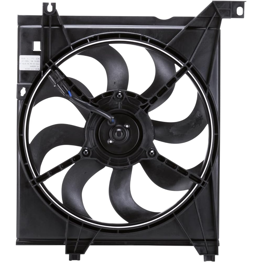 TYC 600890 KIA SPECTRA replacement radiator cooling fan alignment