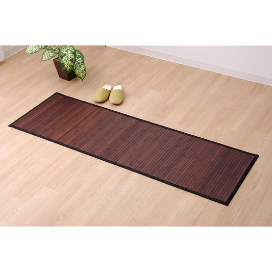 Ikehiko Bamboo Mat Bamboo Carpet Plain Bamboo Core Universe Dark Brown Approx. 80 x 440cm Cool Threadless Type #5302580
