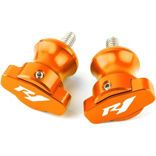 Motorcycle Swing Arm Spool Motorcycle 6mm CNC Aluminum Frame Slider Swing Arm Swing Arm Spool Screw For R1 YZFR1 YZF-R1 1998-2017 2014 2015 2016 (Color: Orange)