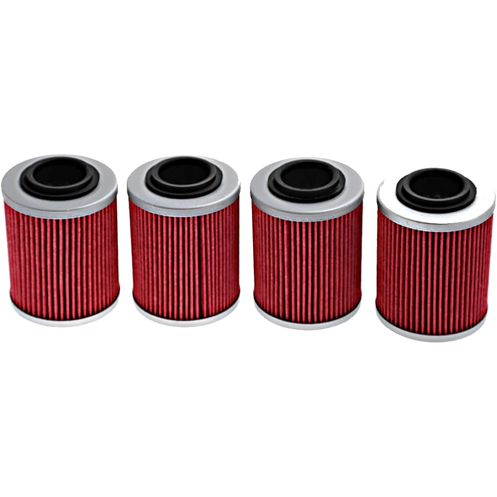 4 Piece Oil Filter Kit 420256188 KN152 HF152 Replacement 2003-2017 Bombardier Can-Am Outlander 330 400 450 500 570 650 800 850 1000