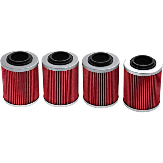 4 Piece Oil Filter Kit 420256188 KN152 HF152 Replacement 2003-2017 Bombardier Can-Am Outlander 330 400 450 500 570 650 800 850 1000